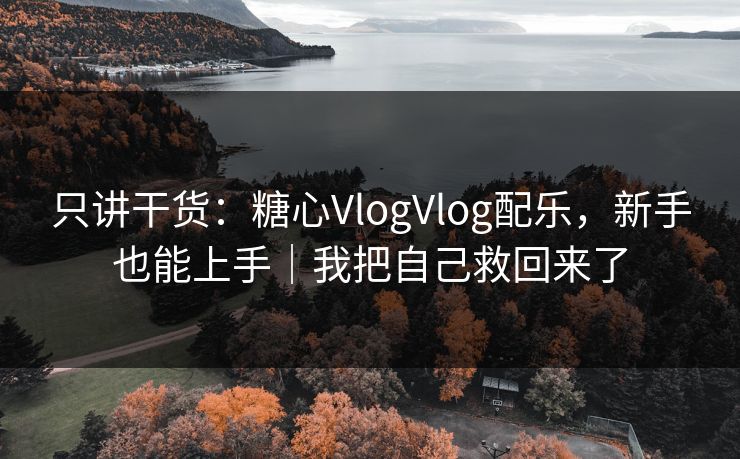 只讲干货：糖心VlogVlog配乐，新手也能上手｜我把自己救回来了