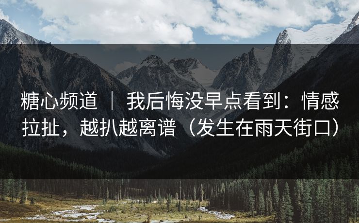 糖心频道 ｜ 我后悔没早点看到：情感拉扯，越扒越离谱（发生在雨天街口）