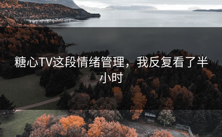 糖心TV这段情绪管理，我反复看了半小时