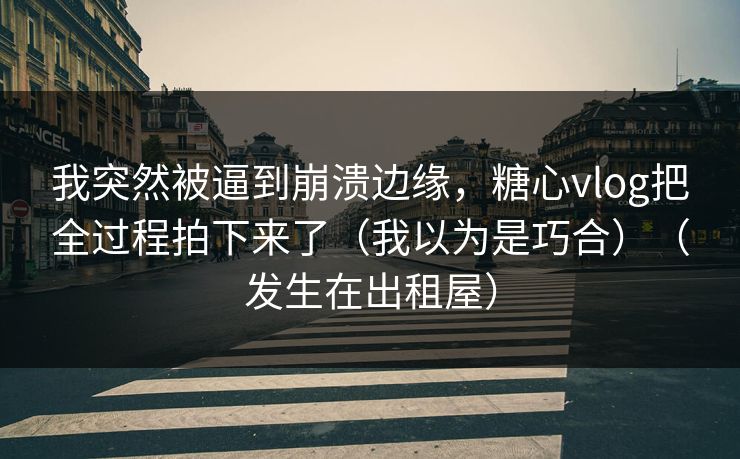 我突然被逼到崩溃边缘，糖心vlog把全过程拍下来了（我以为是巧合）（发生在出租屋）