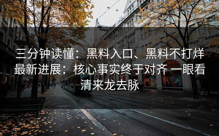 三分钟读懂：黑料入口、黑料不打烊最新进展：核心事实终于对齐 一眼看清来龙去脉
